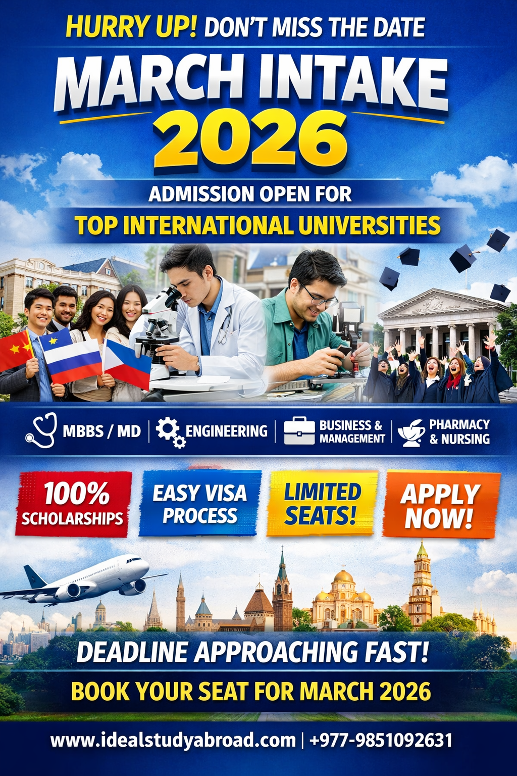 Hurry Up! Don’t Miss the Date – March Intake 2026 Admission Open for Top International Universities